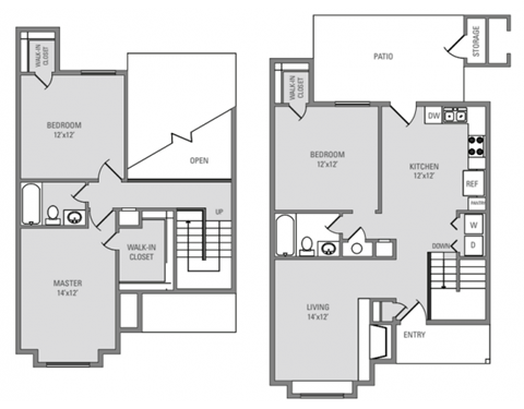 three bedroom two bathroom floor plan options in our pearland apartment community